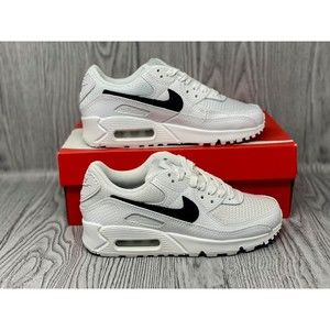 Nike WMNS Air Max 90  PRM DZ5212-100 Premium White Black Snakeskin Sz 5.5